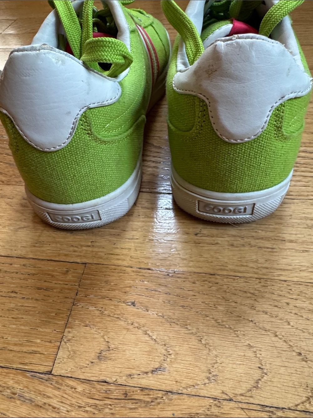 COOGI Lime Green Sneakers with Pink Accents - Picture 2 of 3